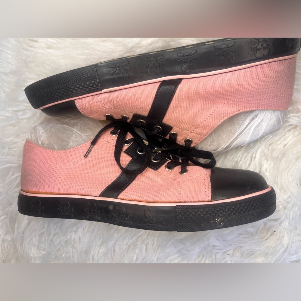 TUK Pink and Black Women's Sneakers - Picture 3 of 5